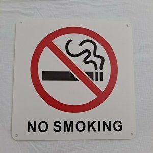 No Smoking Sign Acrylic Square Cigarette